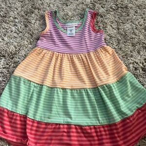 Girls Striped Color Block Dress